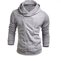Men's Hoodies Knitted Hooded Sweater Male Jumper Autumn Winter Warm Solid Colour Zipper Slim Pullover Pocket Sweatshirt Harajuku Outerwear