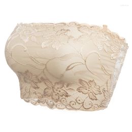 Bustiers & Corsets Lace Women Tube Top Bra Intimates Strapless Seamless Stretchy Bandeau Chest Wrap Solid Full Floral Sexy Tops Underwear
