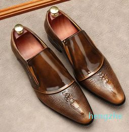 Dress Shoes Leather Man Cover Foot Bright Color Make Handmade Large Size Style