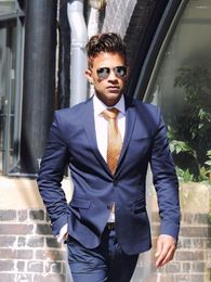 Men's Suits 2023 Latest Spring Smart Business Blue For Men Office Interview Costume Homme 2 Piece Slim Fit Male Clothing Custom Made