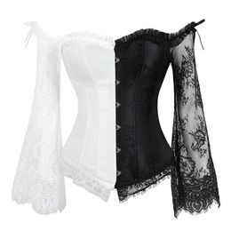 Women Styling Corsets Sexy Long Sleeve Lace Corselet Lace Up Bustiers Korset For Posture Party Club Wedding Plus Size242x