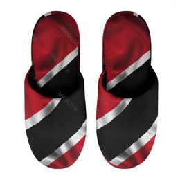 Slippers Trinidad And Tobago Flag (3) Warm Cotton For Men Women Thick Soft Soled Non-Slip Fluffy Shoes Indoor House S