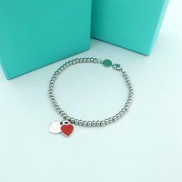 Bracelets designer bracelet S925 silver love bangle Jewellery lovely green pink red heart pendant tennis bracelets for women with gift box 57Q