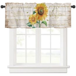 Curtain Farm Flower Sunflower Bee Short Curtains Kitchen Cafe Wine Cabinet Door Window Small Wardrobe Home Decor Drapes