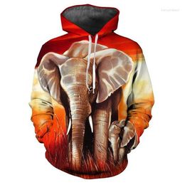 Men's Hoodies 2023 Men Women 3D Lovely Elephant Printing