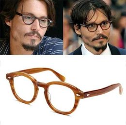 LEMTOSHs Glasses Johnny Depp Eyeglasses Frame Transparent Lens Brand Designer Computer Goggles Male Round Vintage Top Quality De Grau