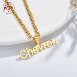 Pendant Necklaces Goxijite Handmade Fashion Name Necklace For Women Men Personalized Initial Nameplate Jewelry Gift 230831