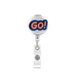 Business Card Files Cute Retractable Badge Holder Reel - Clip-On Name Tag With Belt Clip Id Reels For Office Workers Sun Doctors Nurse Otjmf