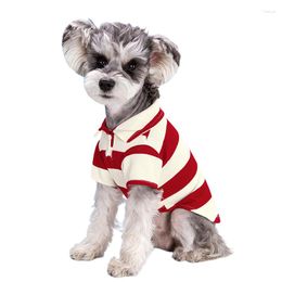 Dog Apparel Summer Pet Clothing Stripe Polo Shirt Short Sleeve Chihuahua Sweatshirt Breathable Puppy Clothes Ropa Para Perro Cat