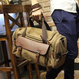 Duffel Bags Men's Vintage Travel Bag Shoulder Large Capacity Canvas Tote Portable Luggage Moving Daily Handbag