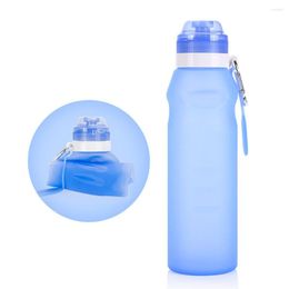 Water Bottles 600ml Creative Bottle Foldable Silicone Outdoors Traveling Sport Cycling Kettle Drinkware F2