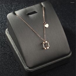 Pendant Necklaces 316L Stainless Steel Leaking Geometric Heart Necklace Fashion Jewellery Sand