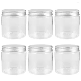 Storage Bottles 6 Pcs Aluminium Lid Clear Plastic Container Can Household Toy Portable Food Canning Candy Pet Mini Baby