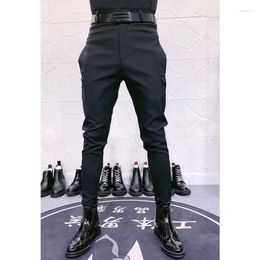 Men's Pants 2023 Spring Summer Men Suit Fashion Casual Business Slim Fit Ankle Length Office Trousers Dress A22