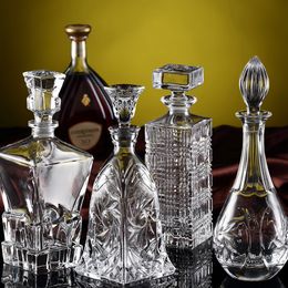 Bar Tools Luxury Lead Free Glass Wine Bottle Whiskey Decanter Alcohol Container Pourer Wine Carafe Crystal Glass Home Bar Red Wine Bottle 230831