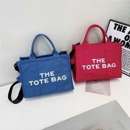 Tote Canvas Solid Color Casual Women's Crossbody Bag Letter Printing Large Capacity One Shoulder Handbag Clearance 85% Off