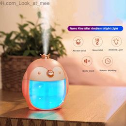 Humidifiers Aromatherapy Essential Oil Humidifier Portable Cute Penguin 300ml Essential Oils Diffuser Ultrasonic Humidifier Color Night Lamp Q230901