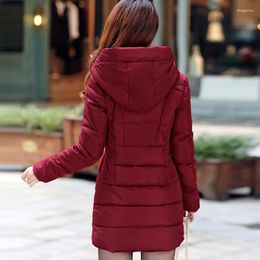 Women's Trench Coats Winter Jacket Women 2023 Down Cotton Parkas Thick Warm Slim Ladies Hooded Long Jackets Top Clothes Casacos LWL662