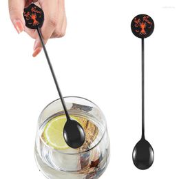 Coffee Scoops Halloween Spoon Stainless Steel Tea Spoons Long Handle Sugar With Pumpkin Ghost Witch Pattern Mixing