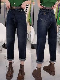 Women's Jeans Y2k Large Size High Waist Female Fall 2023 Explosive Harun Pants Fat Mm Thin Radish Daddy 40-100kg