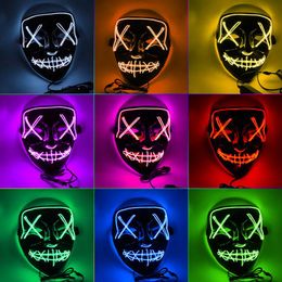 LED Light Party Masks Up Funny from The Purge Election Year Great for Festival Cosplay Halloween Costume2653