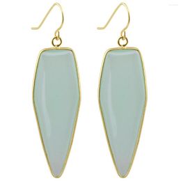 Dangle Earrings Geometric Green Glass Howlite Turquoise Earring Healing Reiki Moonstone Drop Women Jewelry