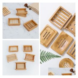 Soap Dishes Home Natural Bamboo Soaps Holder Handmade Boxes Bamboos Creative Bathroom Holders10 Styles Lt070 Drop Delivery Garden Ba Dhium