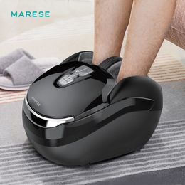 Foot Massager MARESE Electric With Deep Vibration Heated Rolling Kneading Air Compression Massage Machine Healthy Gift Black 230831