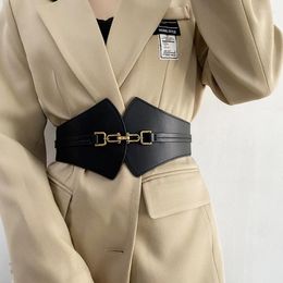 Belts Retro Women Wide Belt Solid Color PU Leather Waistband For Lady Coat Dress Corset Bustier Elastic Waist Strap