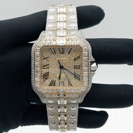 2ZVV Wristwatch Custom Men And Women Watch Diamond Iced Out Luxury Automatic Movement Fashion Bling Dial Bezel Band VVS VVS1 WatchNTBL087M