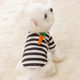 Dog Apparel Stripe Carrot Hoodie Pet Clothing Cute Warm For Small Dogs Clothes Cartoon Autumn Winter Fashion Black White Cats Costume