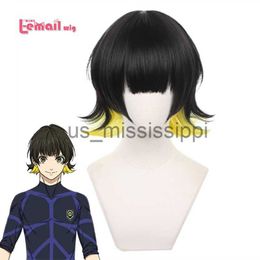 Cosplay Wigs Lemail wig Synthetic Hair Anime BLUE LOCK Isagi Yoichi Cosplay Wig Bachira Meguru Cosplay Wig Short Black Heat Resistant Wigs x0901