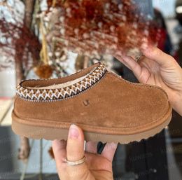 Çocuklar yürümeye başlayan çocuk Tasman II terlik tazz bebek ayakkabıları kestane kürk slaytlar koyun derisi shearling klasik ultra mini boot kış katırları slip-on yün küçük büyük kızlar