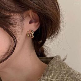 Stud Earrings Simple Design Irregular For Women Metallic Gold And Silver Colour Charm Female Europe America Jewellery Gifts