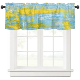 Curtain Yellow Abstract Art Oil Painting Texture Short Curtains Kitchen Cafe Wine Cabinet Door Window Small Home Decor Drapes