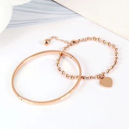 Designer High quality non-fade allergenic combination bracelet 18k rose gold titanium steel gold bracelet for women