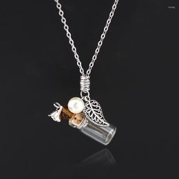 Pendant Necklaces 2PCS Glass Urn Necklace Keepsake Cremation Locket Jewellery Hold Ashes Memorial