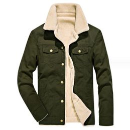 Winter Men's Jackets Men Winter Down Cotton Coats Fleece Warm Parkas Male Cotton Outwear Solid Casual Size 6XL