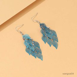 Charm Lady Ethnic Multicolor Leaf Dangle Earrings For Women Vintage Leaf Earrings Fashion Exaggerated Jewellery R230901