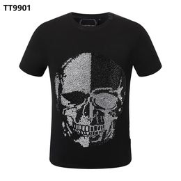 PP Fashion Men's Designer slim fit T-shirt Summer Phillip Plain Short Sleeve Round Neck shirt tee Skulls Print Tops Streetwea240S