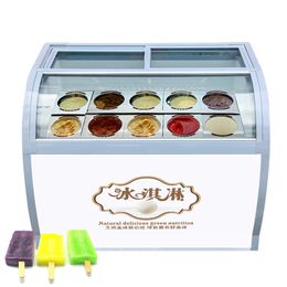 Large Capacity Popsicle Showcase Commercial Ice Porridge Freezer 6 Round Barrels Ice Cream Display Cabinet