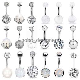 Labret Lip Piercing Jewelry 1pc 14G Belly Button Ring Navel Nombril Piercing Surgical Steel Ear Rings CZ Body Piercing Jewelry 10 Mm Bar For Women Piercing x0901