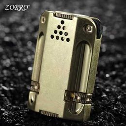 Zorro Kerosene Lighter Personality Double Wheel Torch Retro Windproof Old-Fashioned Lighters Smoking Accessories Gadgets For Men RJW6