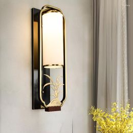 Wall Lamp Chinese Style Copper Living Room El Engineering Aisle Corridor Bedroom Bedside