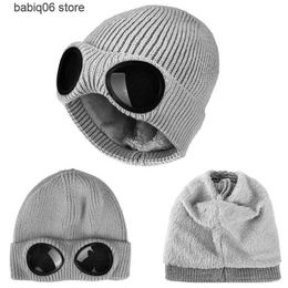 Beanie/Skull Caps Fashion Hat with Glasses Women Winter Solid Casual Beanie Knit Korean Knitted Orange Black Head Warmer Cap T230731