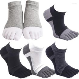 Men's Socks 5 Pairs Combed Cotton Five Finger Mens Sports Breathable Comfortable Shaping Anti Friction With Toes EU 39-44