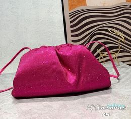 Evening Bags Large Capacity Diamonds Design Women's Shoulder Bag Two Side Solid Colour Female