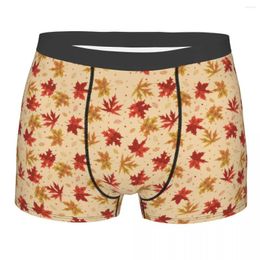 Underpants Man Pattern Underwear Leaves Novelty Boxer Briefs Shorts Panties Male Soft Plus Size