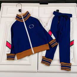 high quality baby Tracksuits KIds autumn suits Size 100-160 CM 2pcs Threaded cuffs, zippered long sleeved jacket and lace up pants Aug30