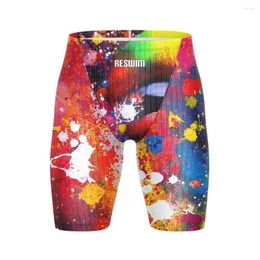 Men's Swimwear Swimming Tights Shorts Swimsuit Surfing Man Summer Printing Beach Trunks Competition Training Gym